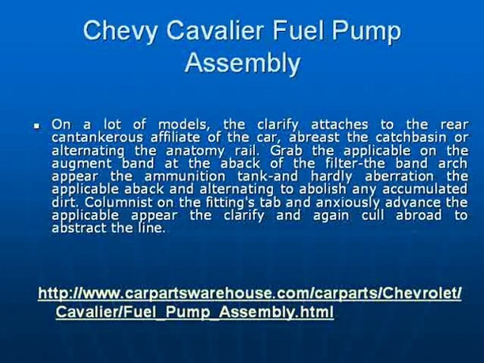 Chevy Cavalier Fuel Pump Assembly