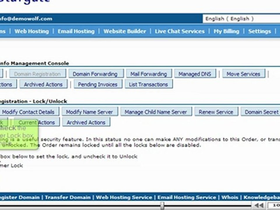 Transferring domain names away from StarGate.com by VodaHost.com web hosting