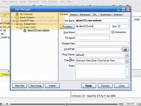 Configuring your website in FlashFXP by VodaHost.com web hosting