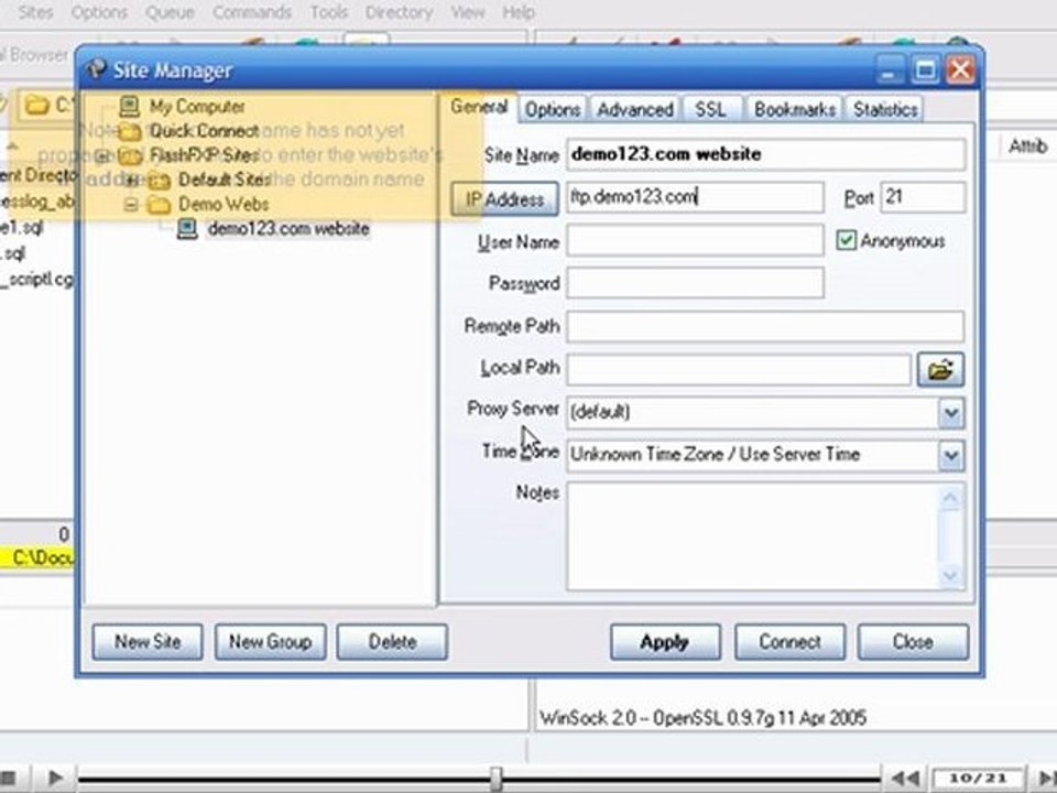 Configuring your website in FlashFXP by VodaHost.com web hosting