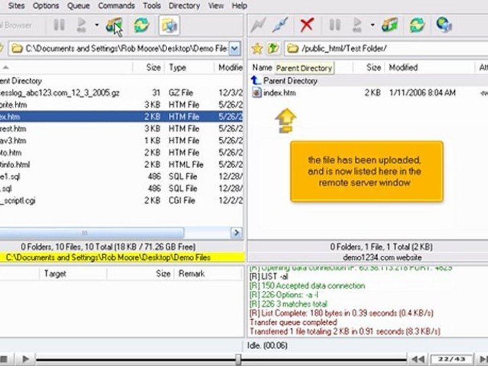 Uploading files using FlashFXP by VodaHost.com web hosting