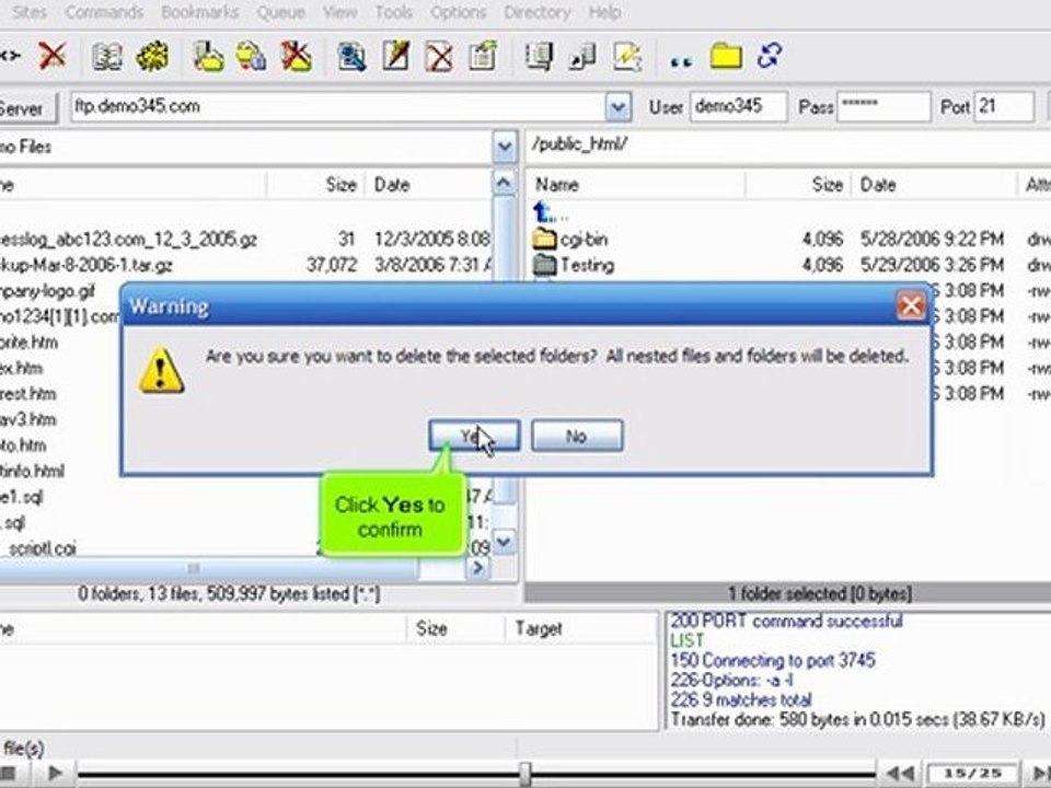 Managing files in LeapFTP by VodaHost.com web hosting