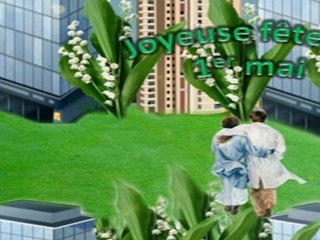 carte animée musicale-fête du muguet et du travail-1er mai-