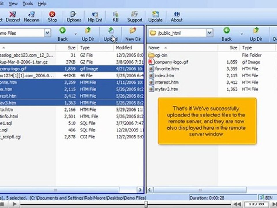 Uploading files using FTP Voyager by VodaHost.com web hosting