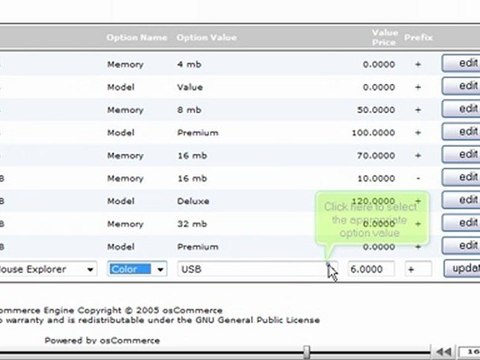 Setup Product Attributes in osCommerce by VodaHost.com web hosting