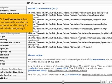 Install osCommerce from Fantastico by VodaHost.com web hosting