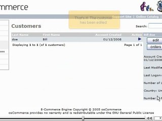 Manage your customers in osCommerce by VodaHost.com web hosting