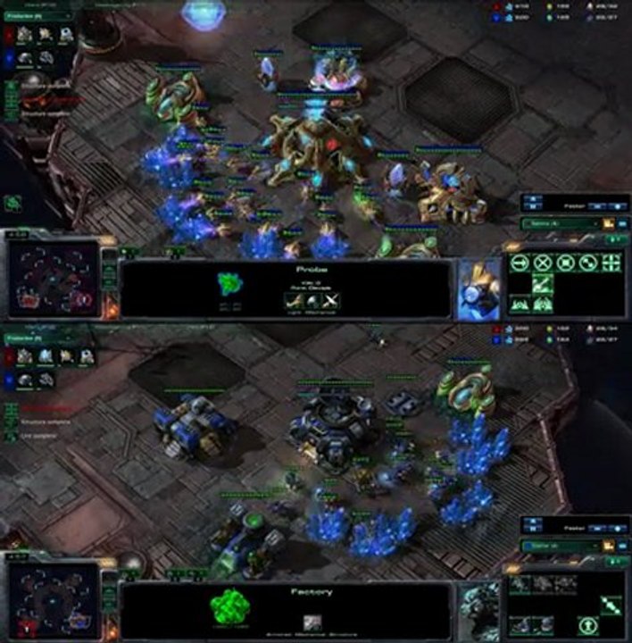[SC2] llamma VS Slafter : View of 2 players Starcraft II :