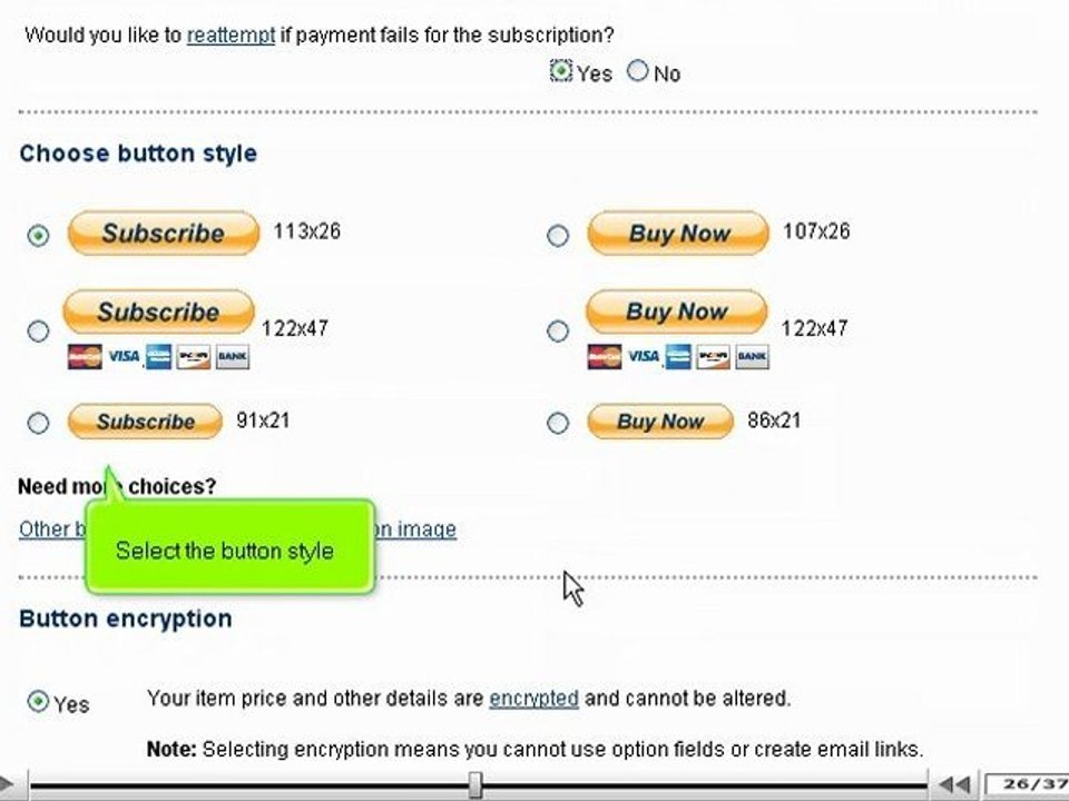 Create a subscription button for PayPal by VodaHost web hosting