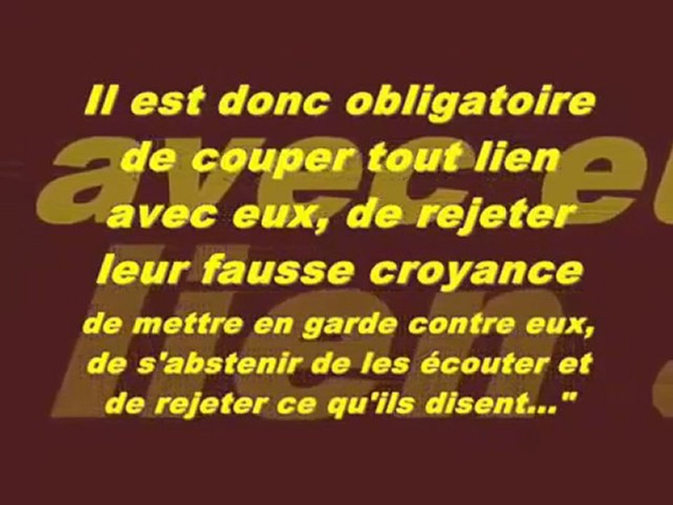 RAPPEL (islam innovation bid3a gourou secte ahbache chiisme)