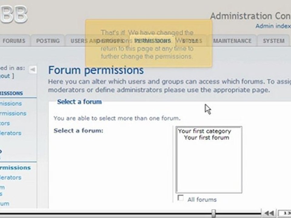 Configure forum permissions in phpBB by VodaHost.com web hosting