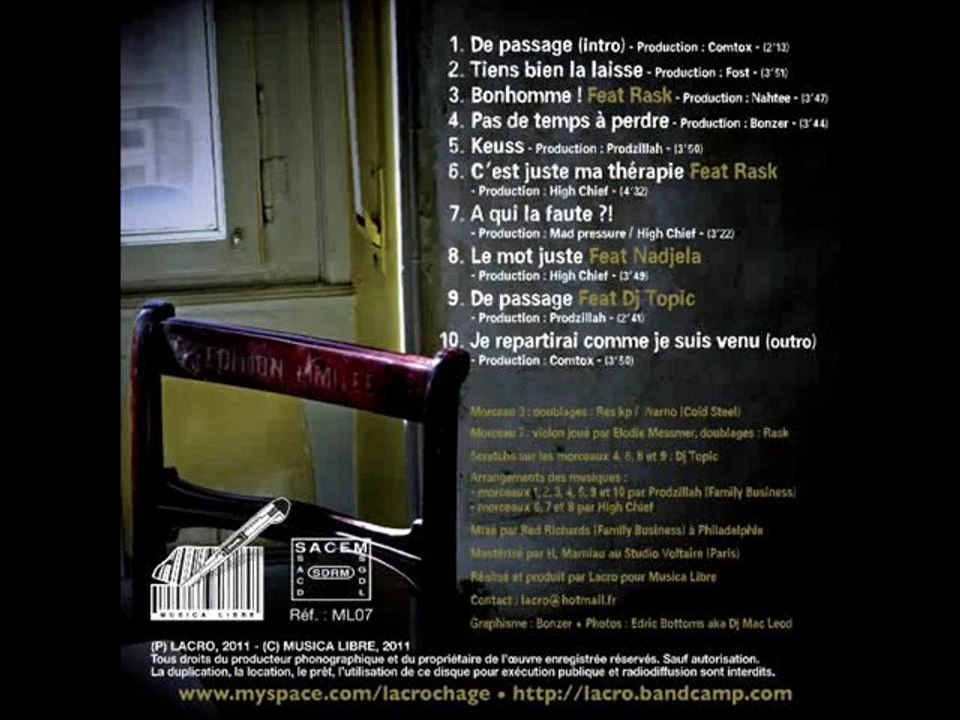 Lacro : Pas de temps à perdre ( Prod by Bonzer )
