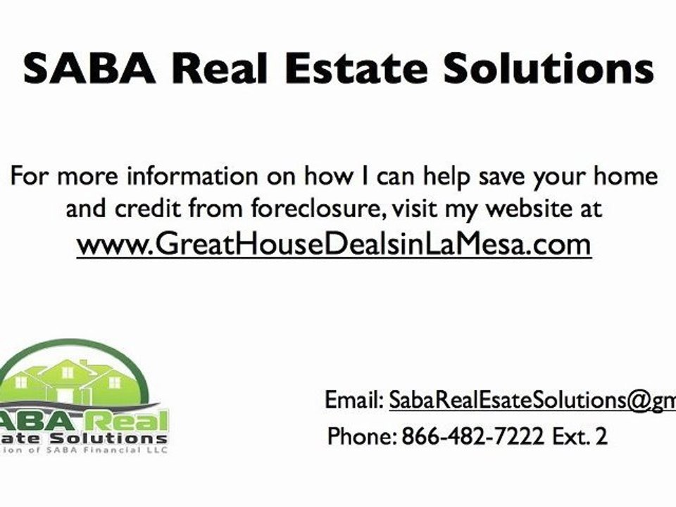 Stop Foreclosure in La Mesa California