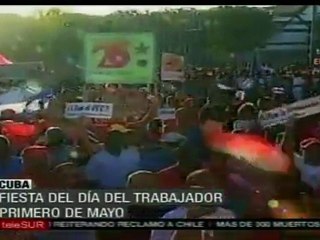 Cuba conmemora día del trabajo con marcha multitudinaria