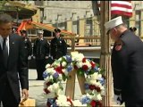 Obama lays wreath at Ground Zero