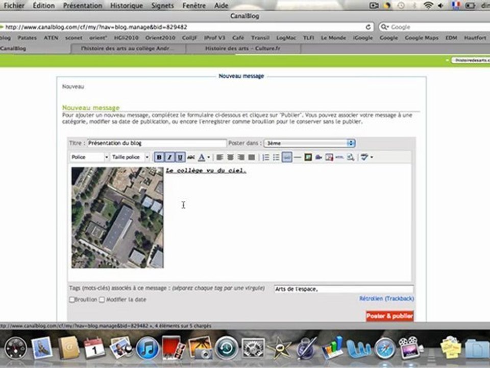 Tutoriel du blog Histoire des Arts du Collège André Chénier d'Eaubonne