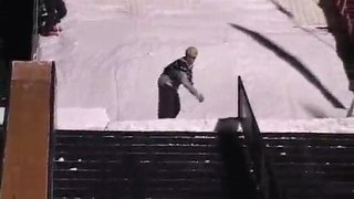 Travis Rice Snowboarding brutal edge catch crash
