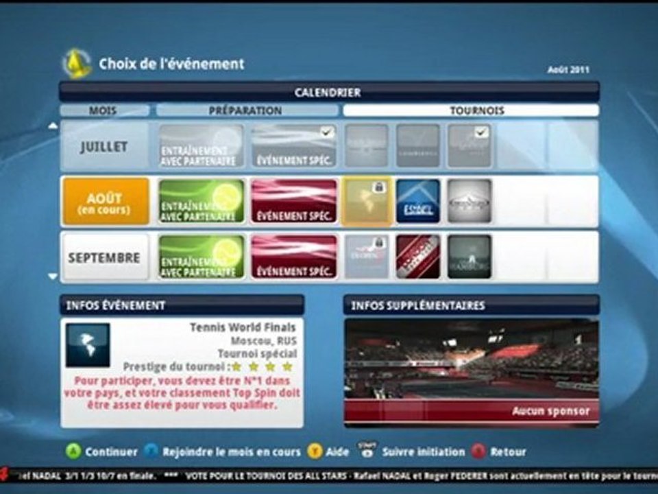 Top Spin 4 : Le mode carrière