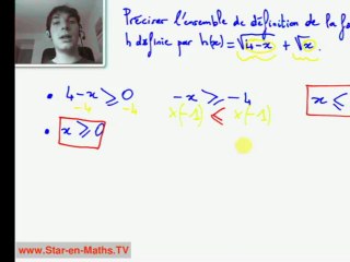 2nde Domaine de définition d'une racine carrée