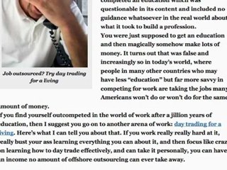 Outsourcing and Day Trading: Some New Options for Your Career