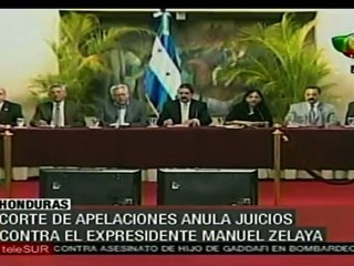 Justicia hondureña anula proceso contra Zelaya