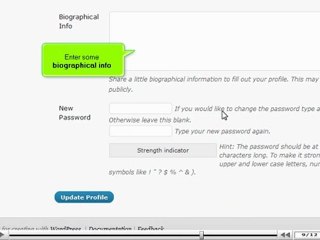 Edit your profile in WordPress by VodaHost.com web hosting