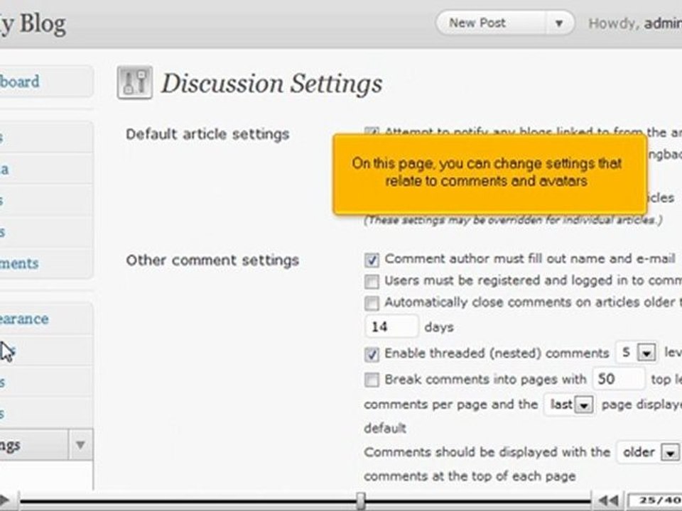 Configuring your settings in WordPress by VodaHost.com web hosting