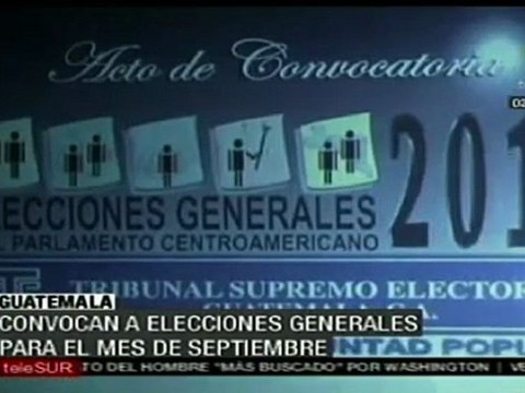 En Guatemala convocan a elecciones generales en septiembre