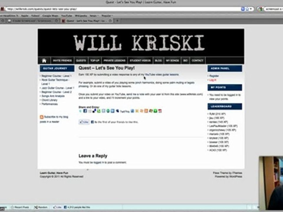 Earn Free Guitar Courses and Webcam Lessons