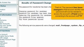 Changing an account password in WHM by VodaHost.com web hosting