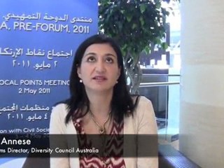 Lisa Annese interview, Doha pre forum 2011