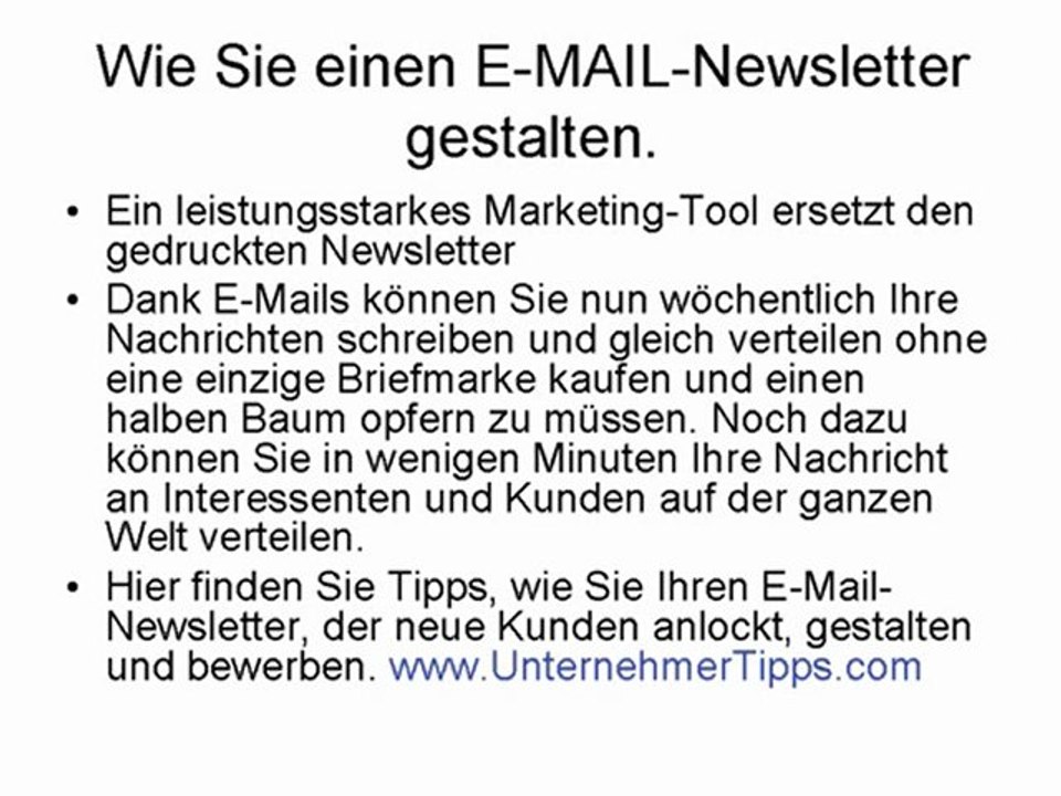 Wie Sie einen E-MAIL-Newsletter gestalten