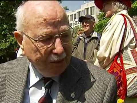 Lancaster Bomber flypast over London ceremony