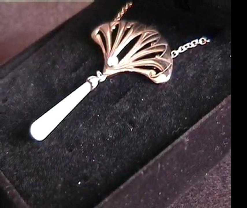 Halskette Kette mit frosted glass Abhaengung  aus Silber anhgl26