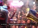 Barcelona fans celebrate Champions League... - no comment