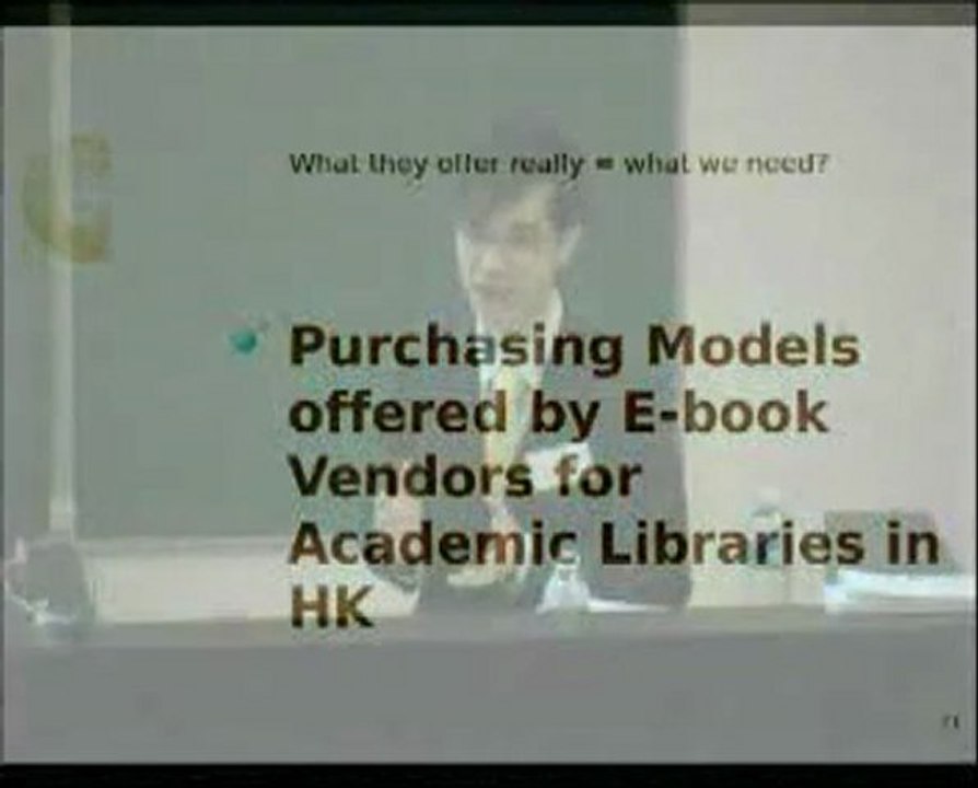 User practises and purchasing models of ebooks of Hong-Kong academic libraries - Bill Tang, Linggnan university, Hong-Kong