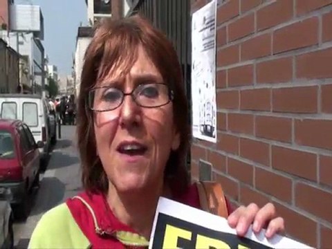 Cérémonie rue Mumia Abu Jamal, interview d'Agnes Cluzel du MRAP