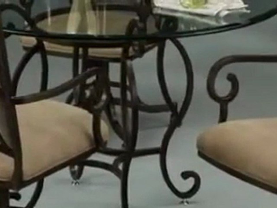 Atrium Iron Dining Table and four Caster Chairs