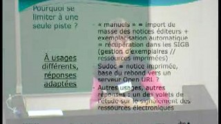 Le signalement des livres électroniques : la politique d’alimentation du SUDOC - Camille Dumont, ABES