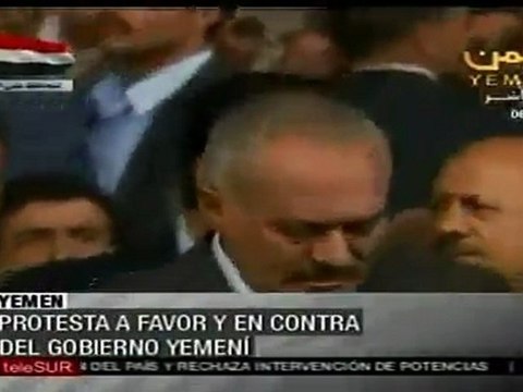 Manifestaciones en contra y a favor de Saléh en Yemen