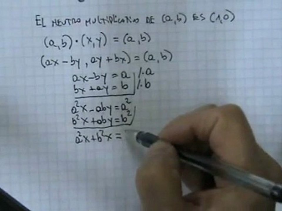 19 Demostración neutro multiplicativo números complejos