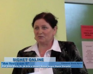 Prof. Sidau Maria, Sc. de Arte si Meserii Botiza- despre Ruptul Sterpelor