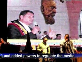 Correa celebrates victory in Ecuador referendum