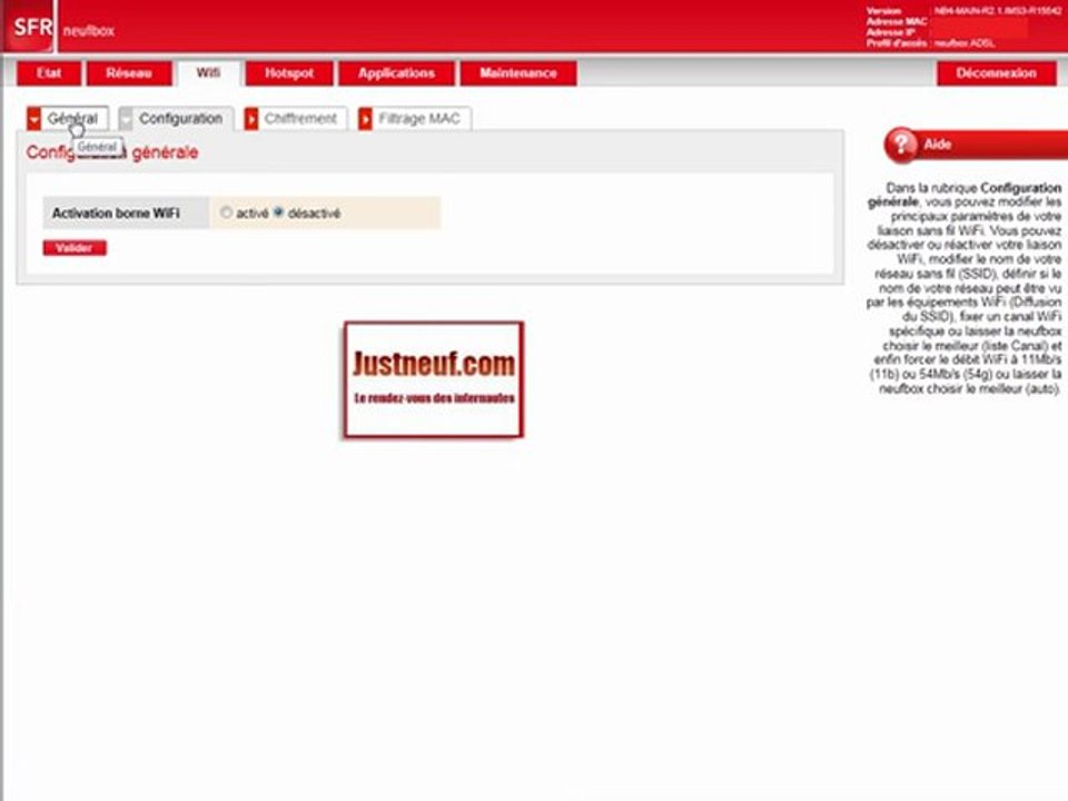 Forum SFR By Justneuf: Désactiver le WiFi de votre neufbox 4
