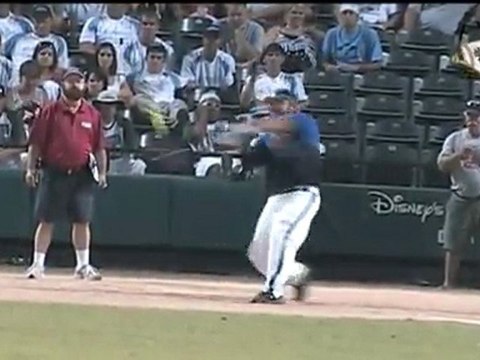 Softball Jeff Hall hits a 500' homerun