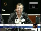 César Pérez Vivas ofrece balance de soluciones frente a emergencia por lluvias