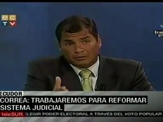 Iniciará pronto reforma judicial en Ecuador: Correa