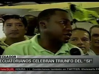 Ganó el sí en el referendo de Ecuador (extraoficial)