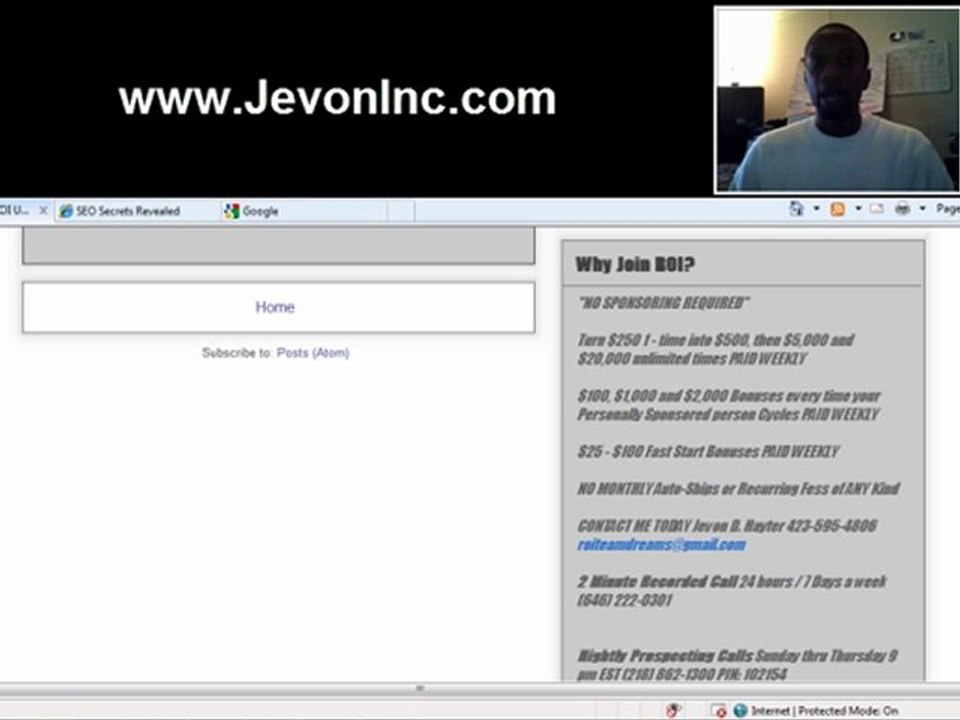 ROI Unlimited Home Based Business Work at Home with Jevon