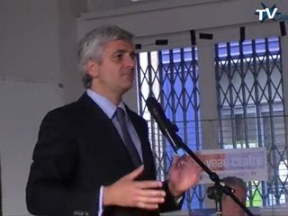 Le Président du Nouveau Centre, Hervé Morin, en meeting à Carcassonne :